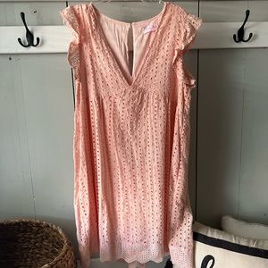 Coral orange romper dress